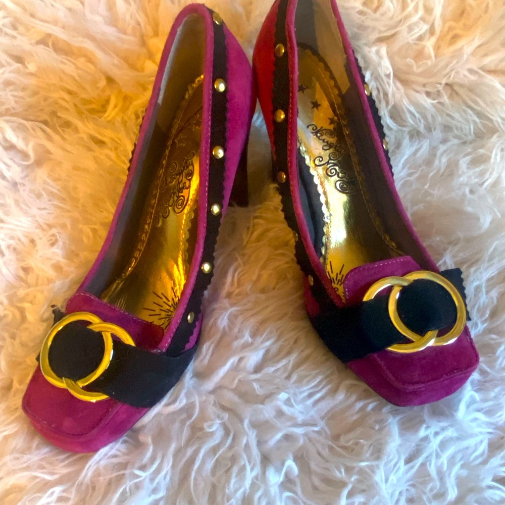 Naughty Monkey leather chunky heels